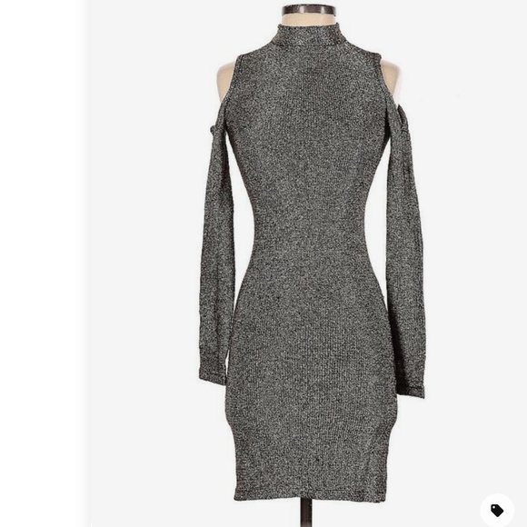 GB Metallic Gold cold shoulder body cone dress - Picture 4 of 13